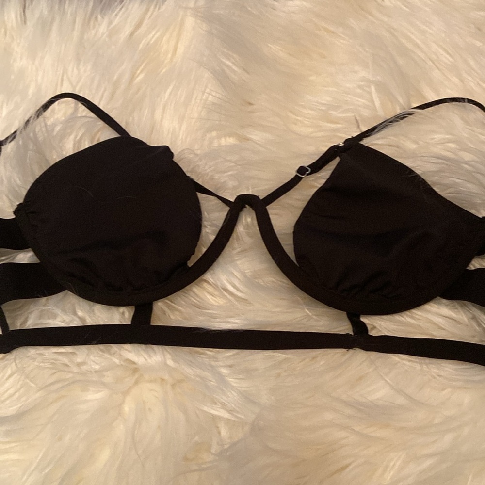 Nasty Gal Underwire Bra 5 Hook Closure Black Straps Unknown Size Whimsy Goth